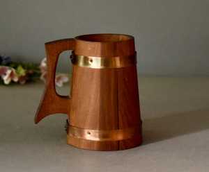 Jarra de Cerveza Alemana Vintage de Madera, Jarra de Cerveza Rústica para Decoración del Hogar, Jarra de Cerveza de Madera Hecha a Mano - Product Image 3