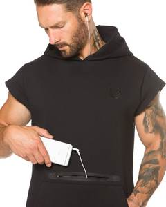 High Quality Vests <b>Sleeveless</b> Tops Gym Men Workout <b>Hoodie</b> Tank Fitness Sports Wear Vest <b>Sleeveless</b> Hoodies With Zipper Pocket - Product Image 4