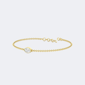 0.50CTW Oval Bezel-Set Diamond Station <b>Bracelet</b> - Product Image 5