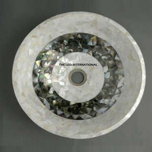 Luxurious Hand Crafted Natural Mother of Pearl Sink <b>Round</b> Shape Most Fancy Wash <b>Basin</b> Bathroom Sink for Elegant Interiors - Product Image 4