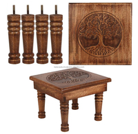 Table d'autel décorative en bois avec motif gravé, style imitation antique pour décorations de mariage