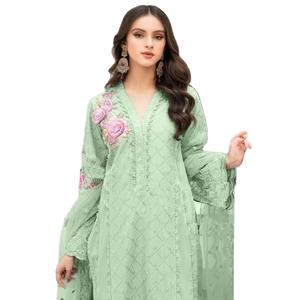 Diseñador paquistaní original, trabajo de bordado pesado con Organza, diseñador original Dupatta, colección de trajes de boda - Product Image 2