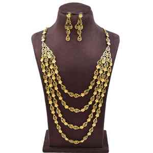 Juego de Collares Largos de Novia al Estilo Dubái en Oro de 14K, 18K y 24K, Diseño Tradicional, Joyería de Moda Turca, Venta al Por Mayor - Product Image 1
