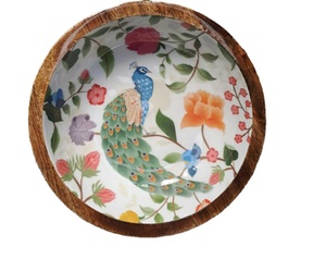 Bol en bois naturel de la meilleure qualité, vaisselle au design personnalisé imprimé émaillé pour la maison et les restaurants disponibles au meilleur prix - Product Image 1