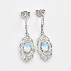 Aigue-marine naturelle CZ 925 en argent sterling plaqué or rose, ensemble de bijoux en pierres précieuses de taille ovale 7x5mm, cadeau de fête tendance pour mariages - Product Image 2