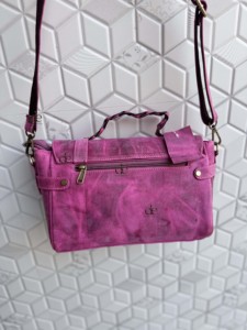 Sac messager en cuir véritable pour femme, vente chaude, sac à main élégant, bandoulière vintage, couleur violette, multi-usages, sac durable - Product Image 2