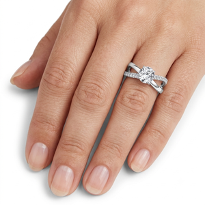 Bague de mariage en diamant de laboratoire de 1,50 ct, clarté VS1, couleur F, taille ronde, certifiée IGI, or blanc 14 carats, solitaire, accent pour femme - Product Image 4