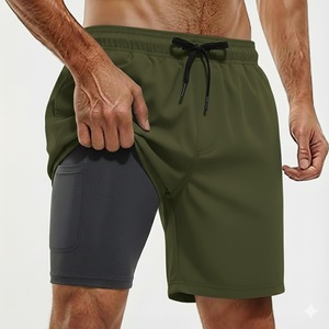 Shorts de Baño Reversibles para Hombre, Azul y Rosa con Estampado de Piña, Cintura con Cordón, Casuales, con Bolsillos, Venta al por Mayor 2026 - Product Image 2