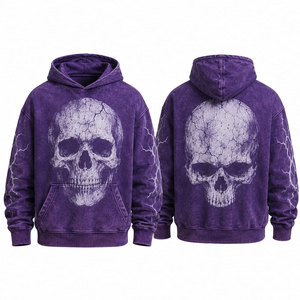 Sudadera con Capucha Oversize Roja para Hombre, con Estampado de Letras Tie-Dye, Tejido de Felpa, Ecológica, Transpirable, Estilo Casual Urbano para Verano - Product Image 4