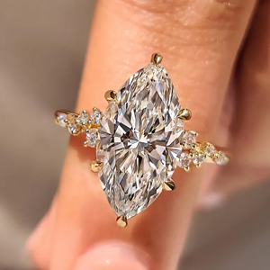 Marquise Cut Moissanite Anniversary Promise <b>Ring</b> For Women Wedding Luxury 925 Sterling <b>Silver</b> Rhodium Plated Fine Jewelry Party - Product Image 1
