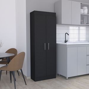 Armadio Dispensa a 2 Ante Nepal, Design Salvaspazio con Ripiani Multipli per Organizzazione Cucina - Product Image 1