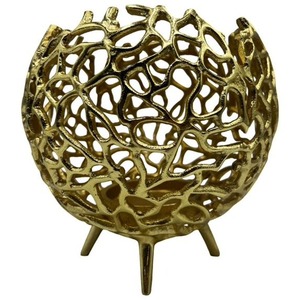 Support décoratif pour bougie, design creux en métal doré, diamètre 8 cm, résistant à la chaleur, décoration pour la maison - Product Image 3
