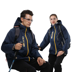 <b>Lightweight</b> Winter Outdoor Windbreaker Breathable Waterproof Quilted <b>Rain</b> <b>Jacket</b> with Reflective Strips - Product Image 2