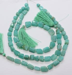 ลูกปัดอะเมโซไนต์ธรรมชาติทรงเหลี่ยมขนาด 7-8 มม. ลูกปัดพลอยอะเมโซไนต์รูปทรงไม่สม่ำเสมอ 10 นิ้ว อะเมโซไนต์ธรรมชาติทรงเหลี่ยมขัดเงา - Product Image 1