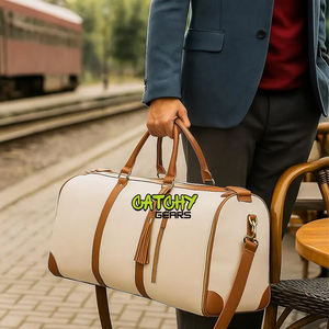 Durable <b>Leather</b> Duffle Bag for Travel Large Weekend Luggage <b>Holdall</b> Genuine Cowhide <b>Leather</b> Gym & Outdoor Bag for <b>Men</b> Women - Product Image 3