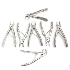 Ensemble de 7 pinces d'extraction dentaire pédiatriques avec étui, poignée ergonomique argentée, certifié CE, kit d'extraction dentaire pour enfants - Product Image 3