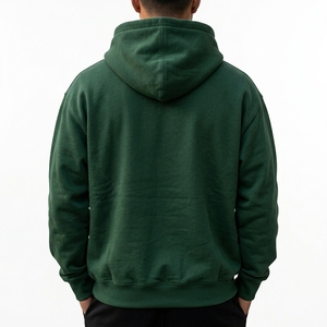Sudadera con capucha de algodón y felpa para hombre, diseño de logotipo frontal, corte holgado, estampado digital, informal, con logotipo personalizado - Product Image 3