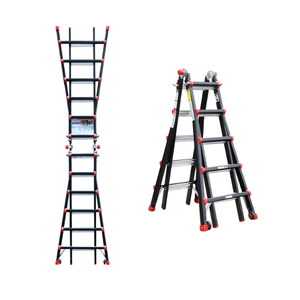 Échelle télescopique multifonctionnelle moderne en aluminium, pliable, de style industriel, pour l'intérieur, l'extérieur, l'entrepôt, l'escalier - Product Image 4