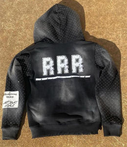 ชุดวอร์มมีฮู้ด RNM ประดับเพชร ซิปเต็มตัว เสื้อและกางเกงขายาว สำหรับผู้ใหญ่ ใส่ได้ทั้งชายและหญิง เหมาะสำหรับฤดูใบไม้ร่วง - Product Image 2