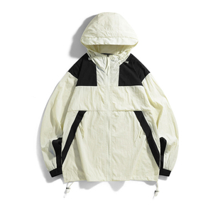 100% High Quality Men's Casual Street Wear <b>Slim</b> <b>Fit</b> Windbreaker <b>Jacket</b> Solid Color With Stand Collar & Contrast Thin Thickness - Product Image 4