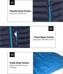 Premium Quality Men's Puffer Jacket Lightweight Hooded Windproof Winter <b>Coat</b> with Zipper Pockets - Product Image 4