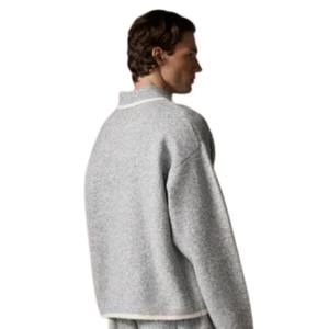 Suéter de Punto para Hombre, Color Gris, Manga Larga, Cuello con Botones, Textura Suave, Estilo Casual para Invierno, Mezcla de Algodón - Product Image 4