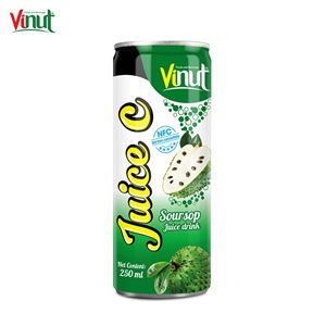 Marque privée Usine du Vietnam 250ml (8.4 floz) Jus de Corossol Boisson Prix de gros Bouteille sans sucre Tasse OEM Sans ODM - Product Image 1