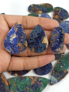 Lot de cabochons naturels en azurite et malachite druzy, pierres précieuses de guérison en cristal d'azurite et malachite, pierres précieuses en vrac à prix de gros - Product Image 2