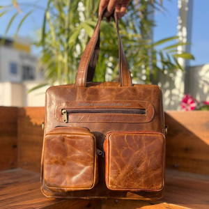 Nouvel arrivage de sacs à main en cuir véritable véritable Crunch sacoche pour ordinateur portable porte-fichiers sacs de bureau unisexe sacs à bandoulière décontractés - Product Image 3