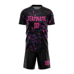 ชุดยูนิฟอร์มฟุตบอลทีมสั่งทำพิเศษ ผ้าโพลีเอสเตอร์ 100% ชุดเสื้อฟุตบอลปักโลโก้ รับผลิตแบบ OEM ODM แบรนด์ส่วนตัว ขายส่ง - Product Image 1