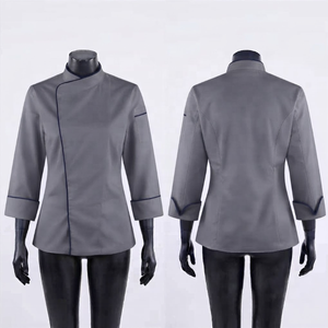 Vêtements en gros pour hommes et femmes, veste de chef respirante, uniforme de restaurant, design de logo personnalisé, vêtements de travail de cuisine à boutons sur le devant - Product Image 5