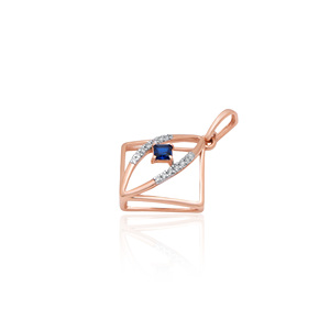 Colgante de Oro Rosa con Diamante Natural de 0.08 Quilates, Corte Brillante Redondo, Claridad VS SI, Certificado IGI, Diseño Elegante y Lujoso - Product Image 2