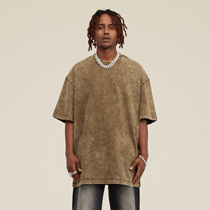 T-shirt Homme Personnalisé avec Logo Imprimé, 300 g/m², Grande Taille, Effet Délavé, 100% Coton, Coupe Classique, Manches Courtes, Uni, Décontracté, Vierge - Product Image 1