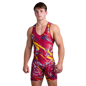 Custom 100% Polyester Wrestling <b>Singlet</b> Printed Weightlifting Uniform and Fight Jersey OEM Custom <b>Men's</b> Wrestling Jerseys - Product Image 6