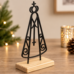 AK Brass Standard Metal Unique Design Christmas Decor Black Finished With Wood Base For Tableware Showpiece / Christmas Decor - Product Image 4