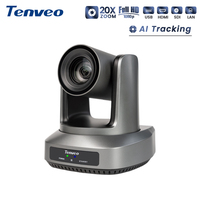 Cámara PTZ Tenveo 1080p60fps NDI con Zoom 20X, Transmisión USB/HDMI/RJ45/SDI + Controlador de Teclado KB200PRO para Cámaras PTZ