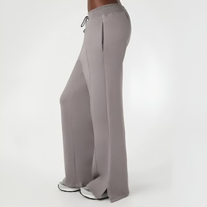 Women Stacked Pants Women's Pockets Bootcut High Waist Flare Pants Sweat Pants Screen Print Wide Leg <b>Drawstring</b> <b>Trousers</b> Pants - Product Image 4