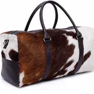 Bolsa de Viaje de Cuero Genuino Estilo Vintage con Cierre de Cremallera, Fabricada con Piel de Vaca, Venta al Por Mayor de Fábrica OEM LHODB-0086 - Product Image 3