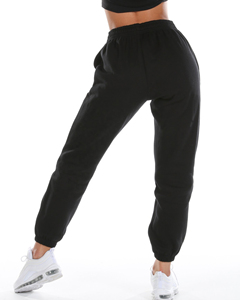 <b>Women</b> High Waist <b>Black</b> Jogger Sweatpants Elastic Cuff Ankle-Length Solid Color Breathable Regular Fit Leisure Pants <b>Trousers</b> - Product Image 3