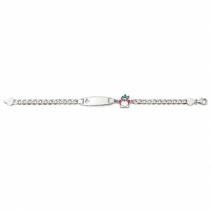925 Sterling Silver ID Anklet with Unicorn Charm High Polish Color Enamel Cute <b>Animal</b> Style Personalized Jewelry for Girls Kids - Product Image 5