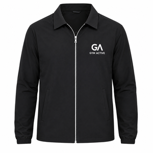Men's <b>Black</b> Bomber <b>Jacket</b> Windproof Lightweight <b>Zip</b>-<b>Up</b> Stand Collar Casual Outdoor Sports <b>Jacket</b> Custom OEM Wholesale Front Logo - Product Image 6