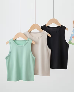 Men's Sleeveless Printed Tank Top O-Neck Solid Color Casual Breathable Quick Dry Knitted Cotton 120g Athletic Summer Wear - Product Image 1