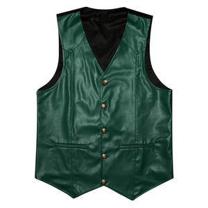 Gilet en cuir léger de haute qualité avec logo personnalisé, vêtement de mode très vendu pour hommes - Product Image 1