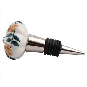 Bouchon de bouteille de vin en céramique peint à la main, usage polyvalent pour cuisine, chambre, salon, extérieur, entrepôt, commode, tiroir, rangement - Product Image 2