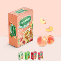 Free Samples Peach Instant Tea Water Soluble Instant Black Tea Powder Food Beverage Peach Iced Tea Box Packaging
