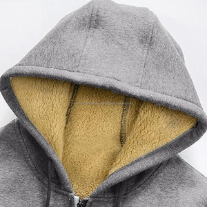 Sweat à capuche vintage lavé brodé en éponge française lourd 100% coton pour hommes, fermeture éclair d'hiver personnalisée en gros - Product Image 3