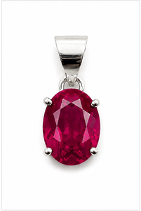<b>Ruby</b> Quartz Oval 925 Sterling Silver Pendant, Faceted Pink Red Quartz Gemstone Pendant, Handmade Sterling Silver <b>Necklace</b> Charm - Product Image 3