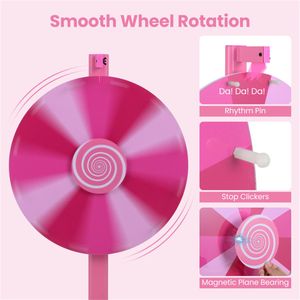 <b>18</b>-Inch Height Adjustable Prize Wheel Smooth Spin 2-in-1 Tabletop & Floor Standing Spinning <b>Game</b> Wheel for Carnival Events - Product Image 4