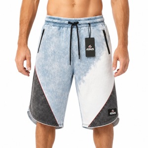 Pantalones Cortos Deportivos para Hombre, Lavado Ácido, Casuales, de Algodón, con Cordón, para Gimnasio, Fitness, Correr, Uso Diario, con OEM ODM - Product Image 1