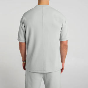 Mens Light Grey T <b>Shirt</b> And Shorts Set Relaxed Fit <b>Summer</b> Casual Matching Set Lightweight Breathable Cotton Polyester Outfit - Product Image 6
